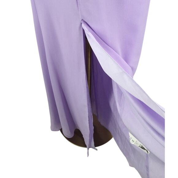 AW BRIDAL 12 L lilac purple bridesmaid formal cocktail party maxi dress NEW B159 - Picture 3 of 9